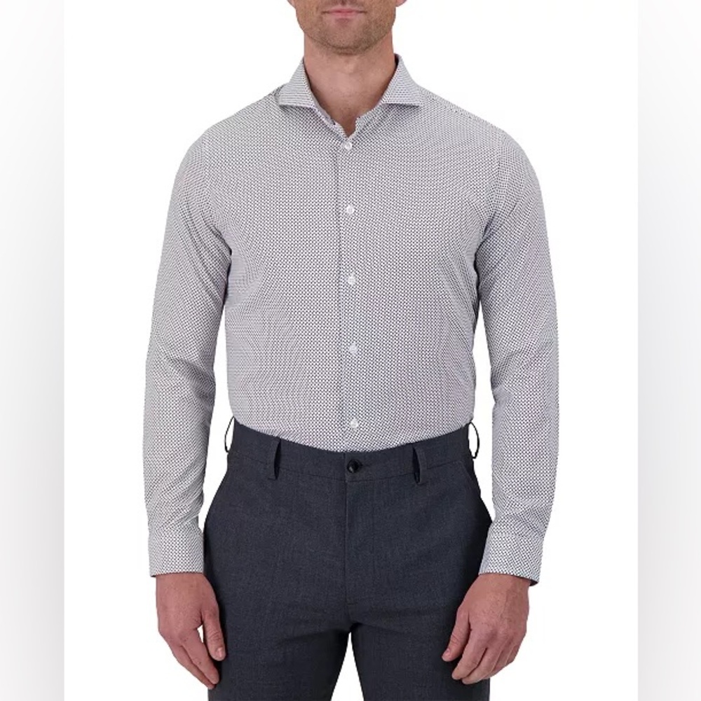 NWOT C-LAB NYC Slim Fit Goemetric Print Dress Shirt Size 15 32/33